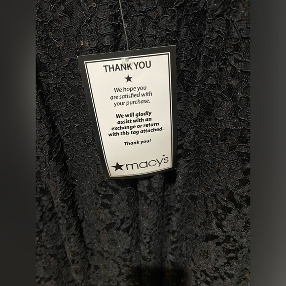 NWT SLNY Lace Sequins Midi Black Dress Size 2 - Picture 11 of 11